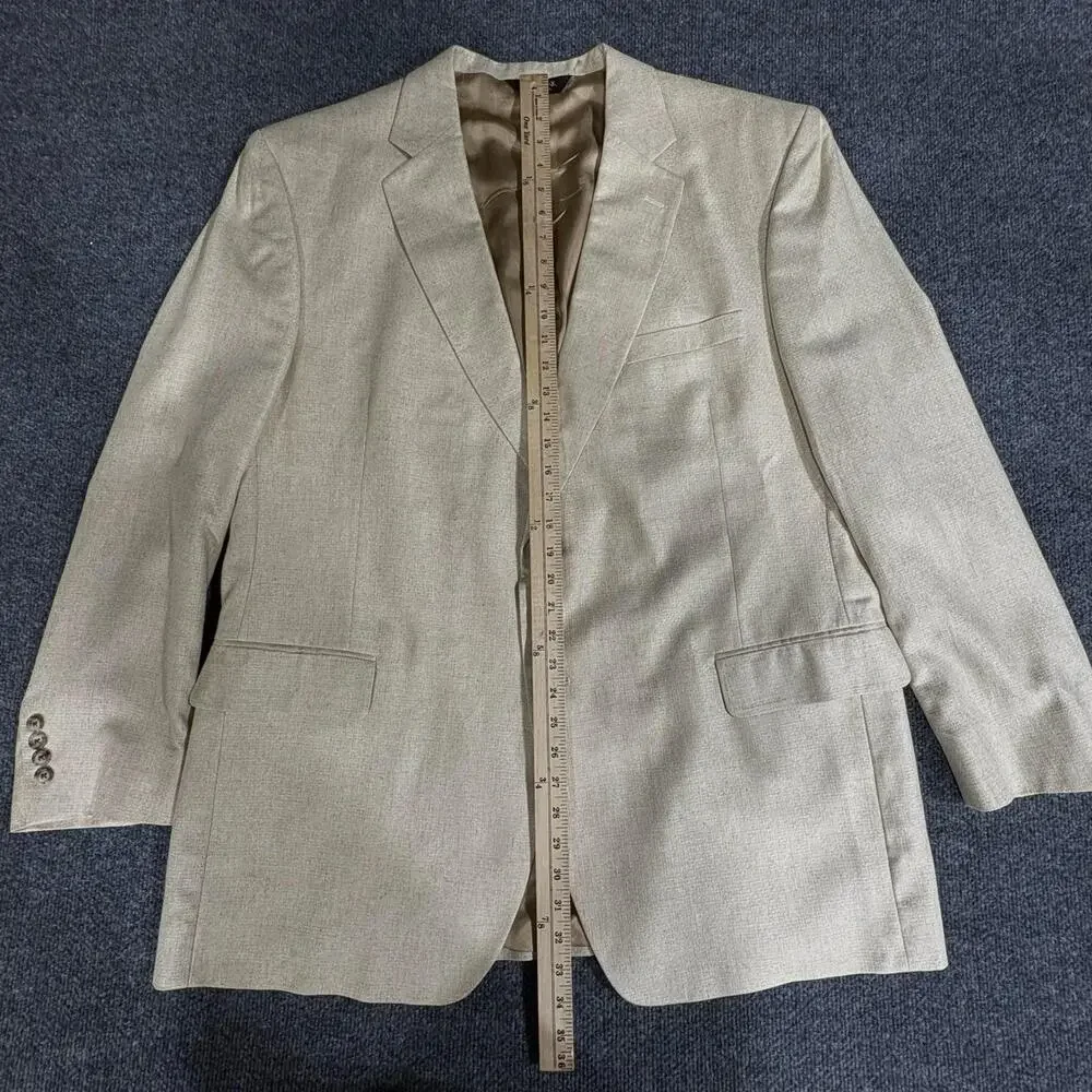 Jos. A. Bank Blazer Mens 48 Long Beige Silk Sport Coat Jacket Classic Fit
